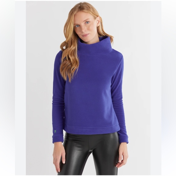 Dudley Stephens Tops - Dudley Stephens Park Slope Turtleneck Vello Fleece Cobalt